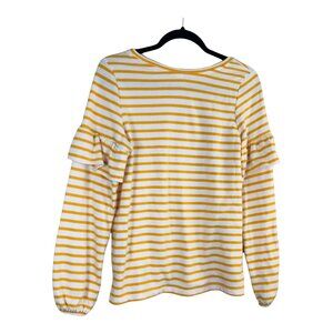 Old Navy S Shirt Pullover Round Neck Striped Long Butterfly Sleeve Womens Yellow